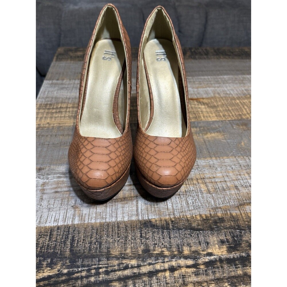 It’s Brown Faux Snakeskin Platform Pump Hills 9m